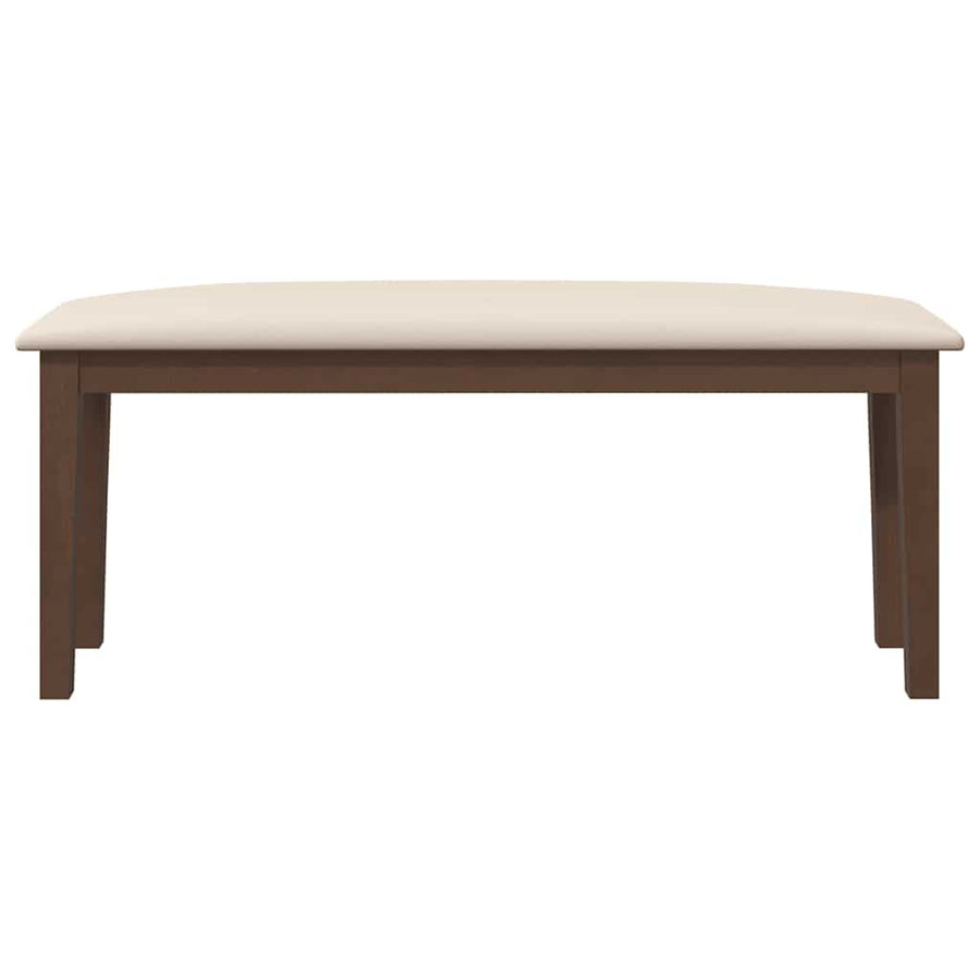 Bank 110 cm massief hout rubber bruin