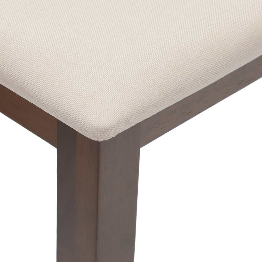 Bank 110 cm massief hout rubber bruin