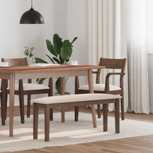 Bank 110 cm massief hout rubber bruin