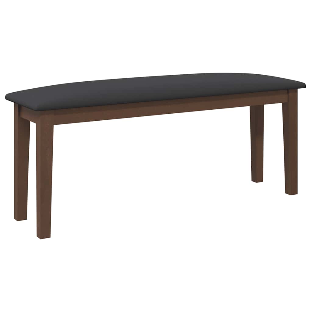 Bank 110 cm massief hout rubber bruin