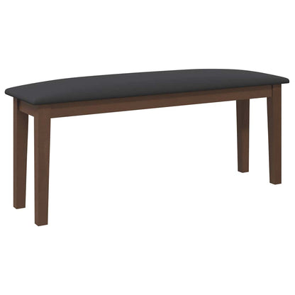 Bank 110 cm massief hout rubber bruin