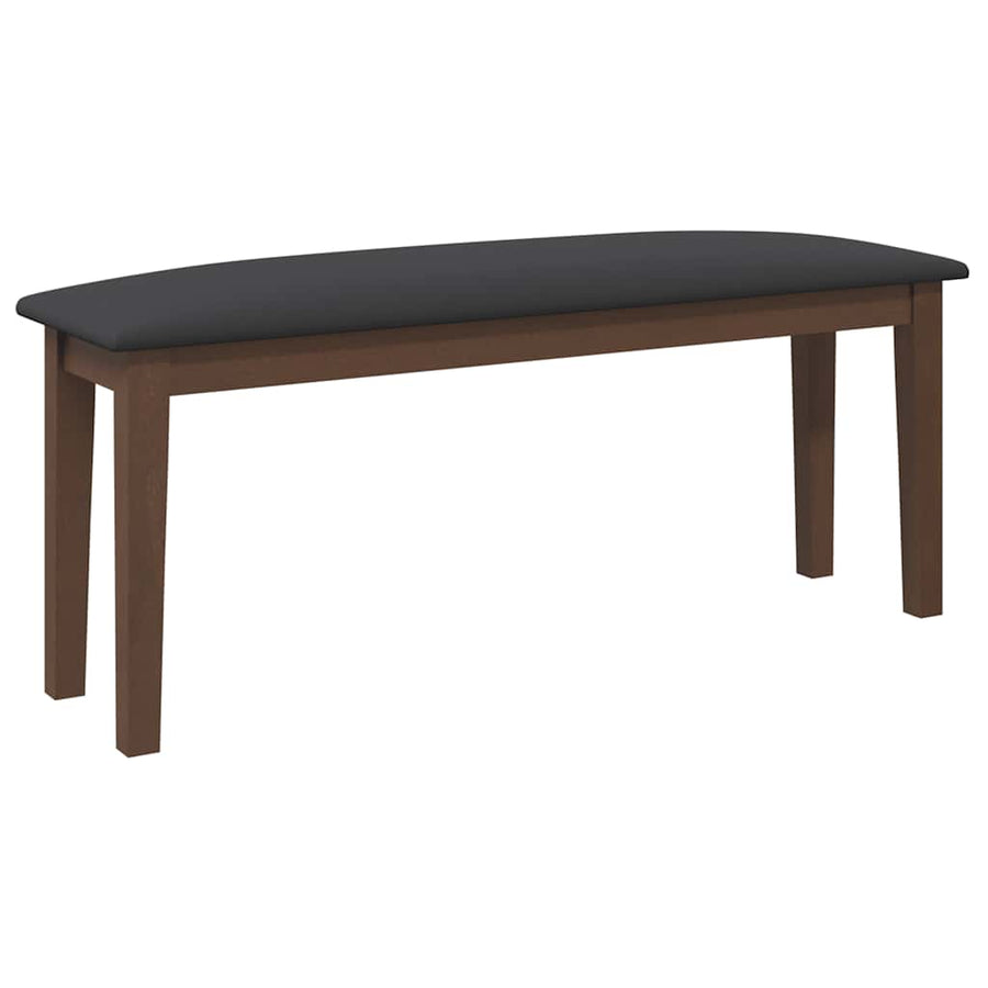 Bank 110 cm massief hout rubber bruin