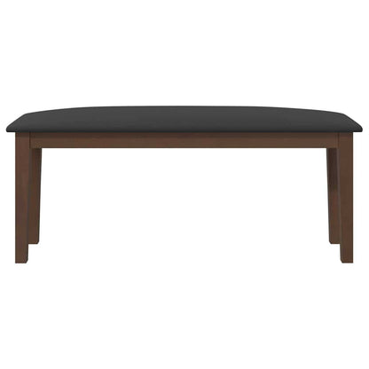 Bank 110 cm massief hout rubber bruin