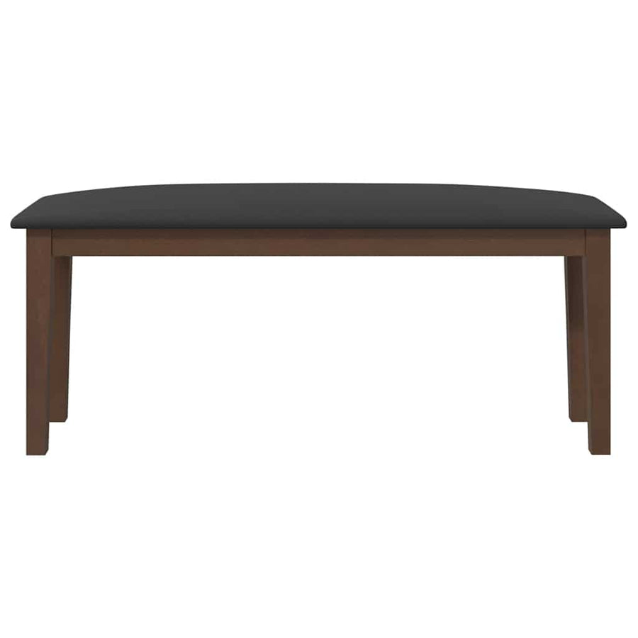 Bank 110 cm massief hout rubber bruin