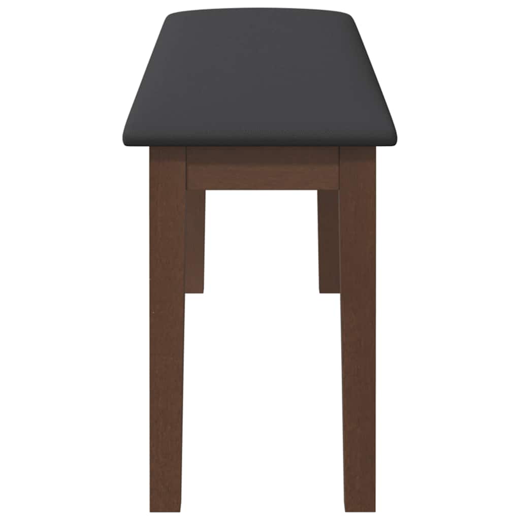 Bank 110 cm massief hout rubber bruin