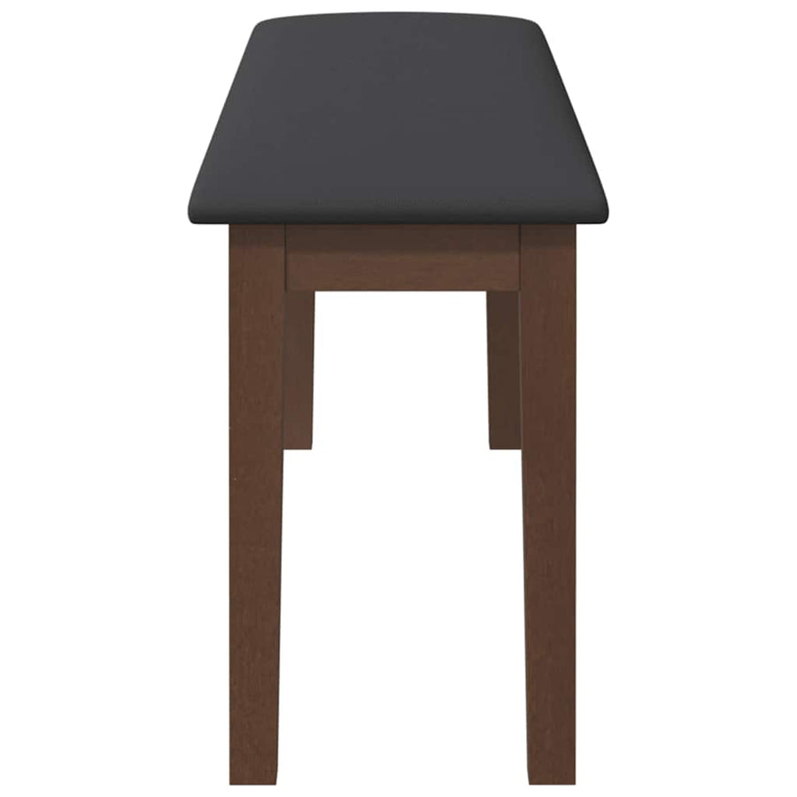 Bank 110 cm massief hout rubber bruin