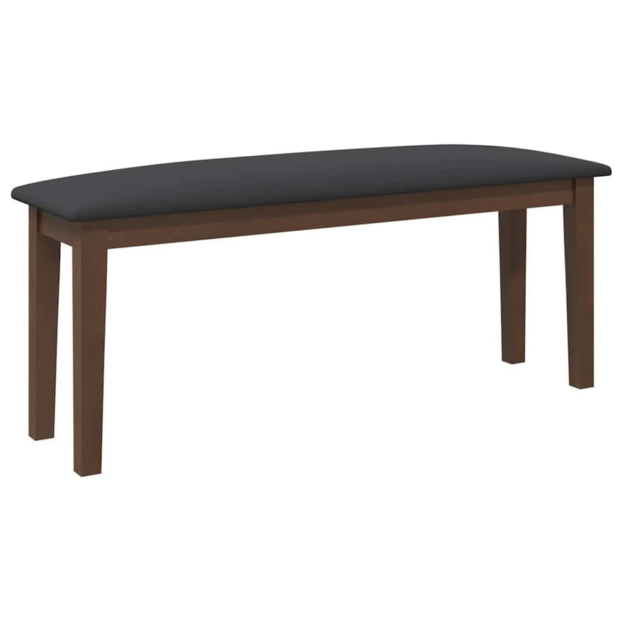 Bank 110 cm massief hout rubber bruin