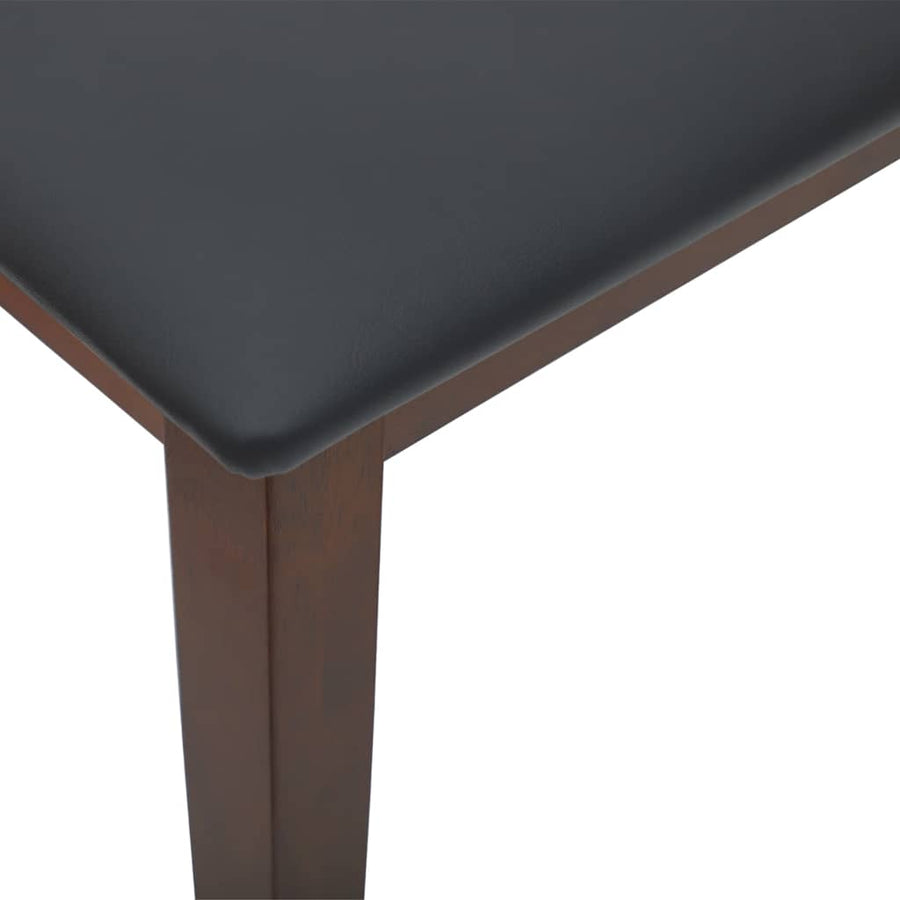 Bank 110 cm massief hout rubber bruin