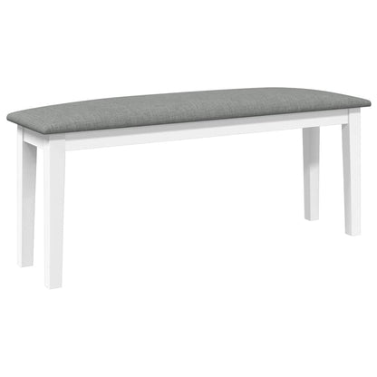 Bank 110 cm massief hout wit rubber