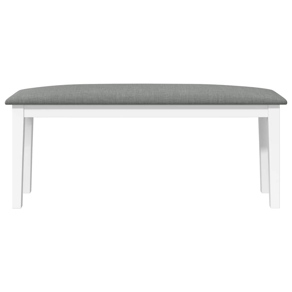 Bank 110 cm massief hout wit rubber