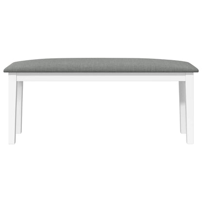 Bank 110 cm massief hout wit rubber