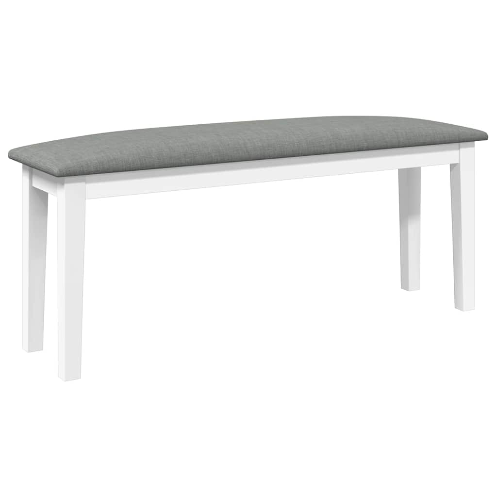 Bank 110 cm massief hout wit rubber
