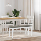 Bench 110 cm solid wood white rubber