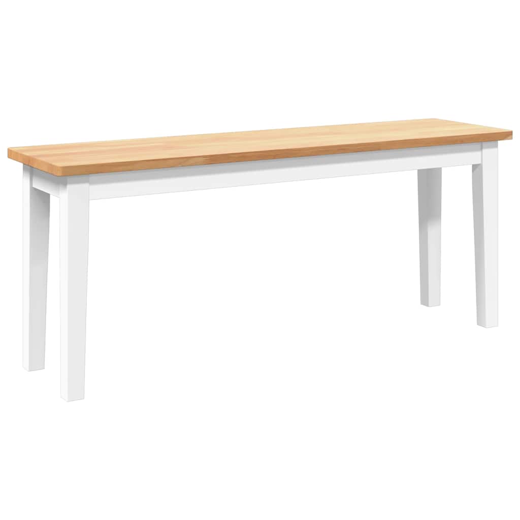 Bank 110 cm massief hout wit rubber