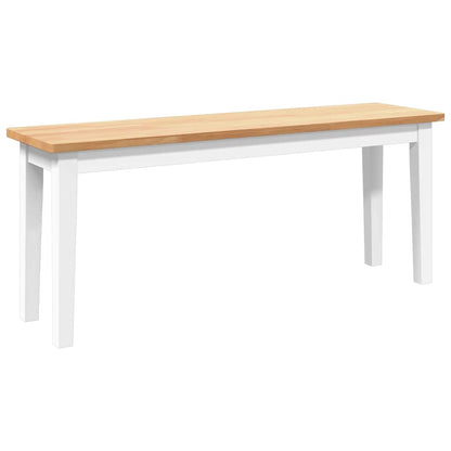 Bank 110 cm massief hout wit rubber