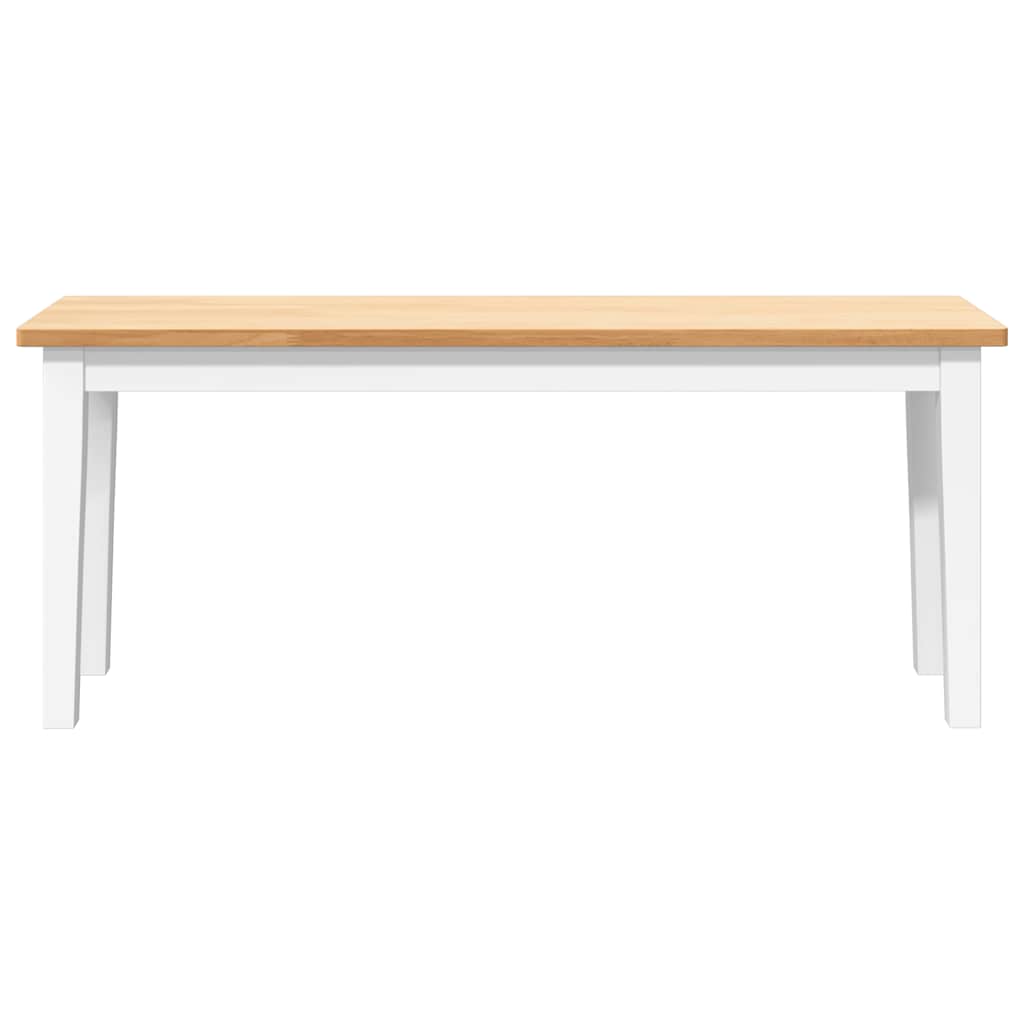 Bank 110 cm massief hout wit rubber