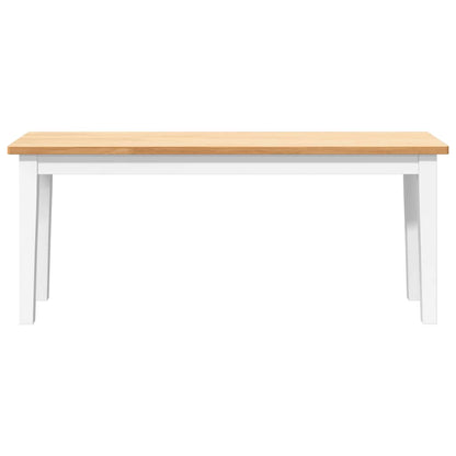 Bank 110 cm massief hout wit rubber