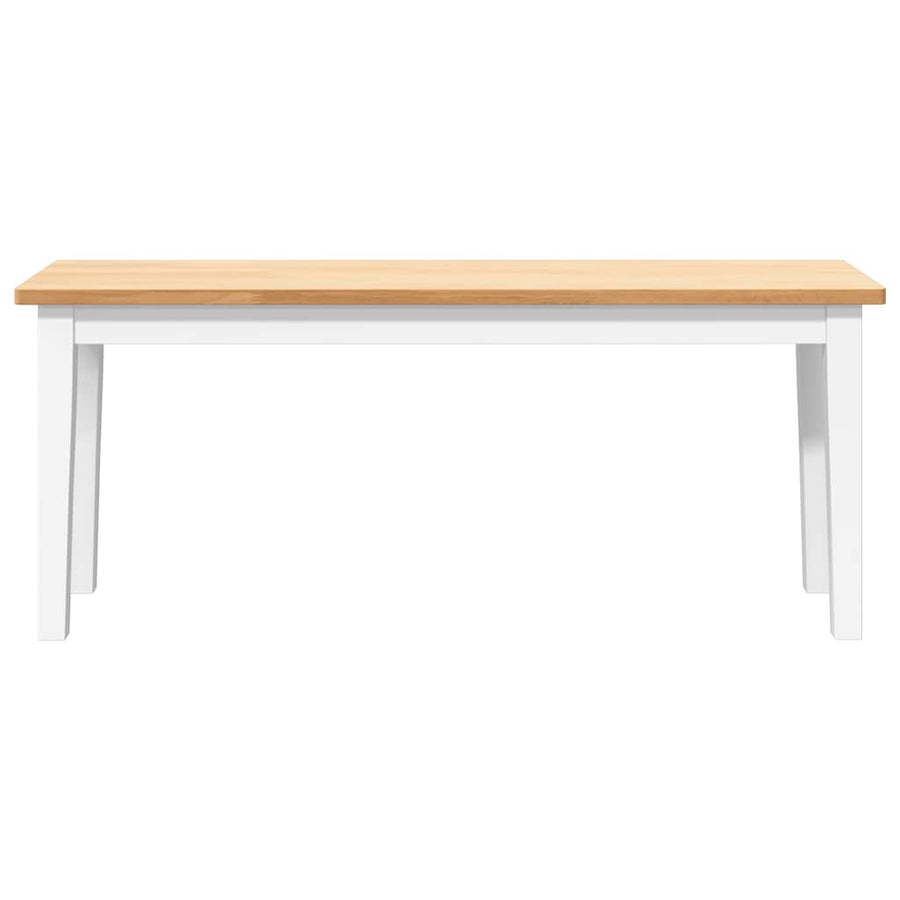 Bank 110 cm massief hout wit rubber