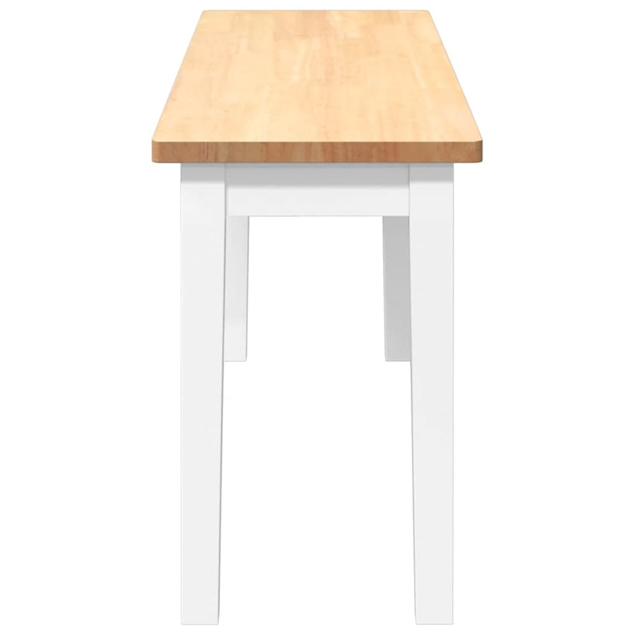 Bank 110 cm massief hout wit rubber