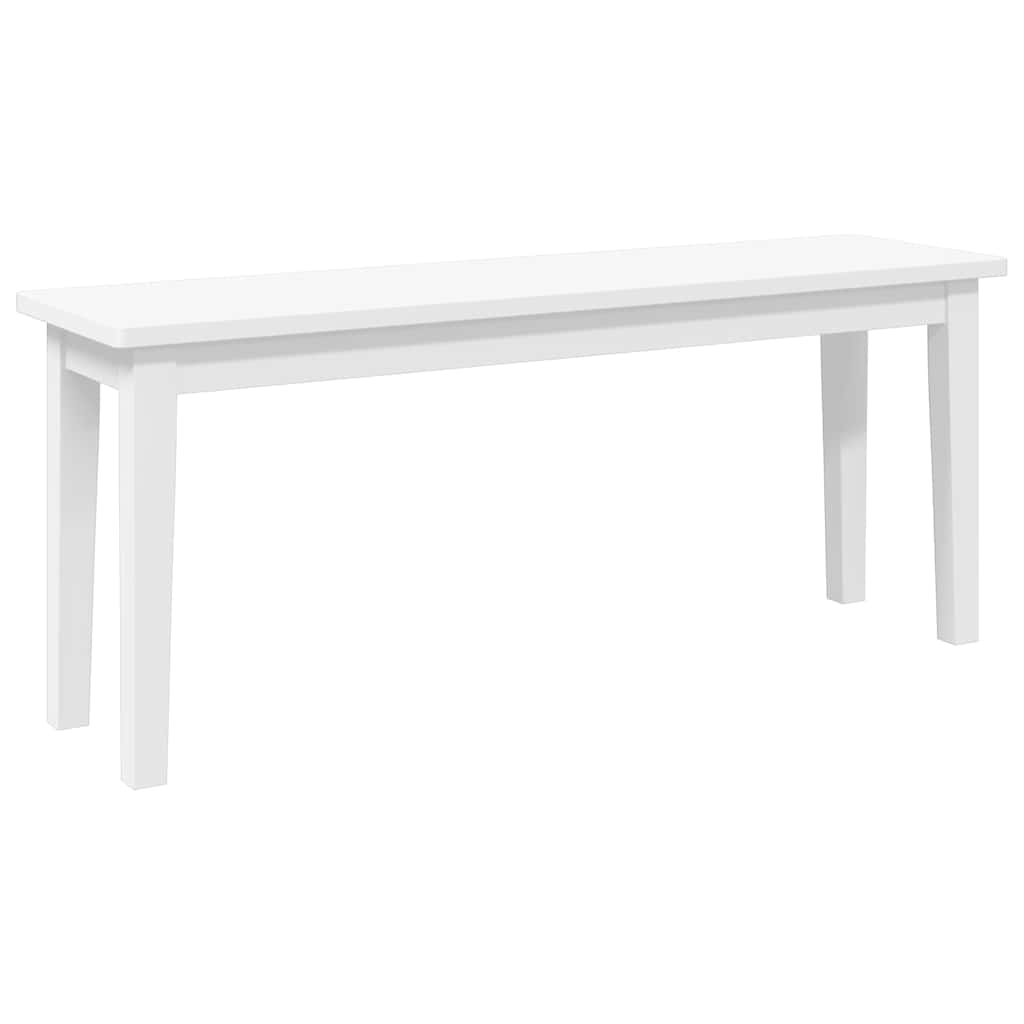 Bank 110 cm massief hout wit rubber