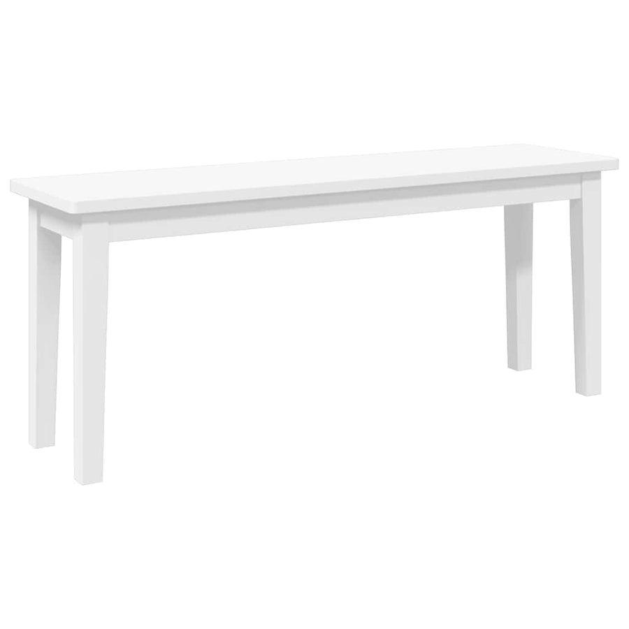 Bank 110 cm massief hout wit rubber
