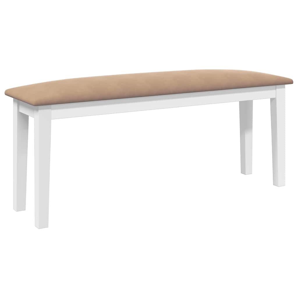 Bank 110 cm massief hout wit rubber