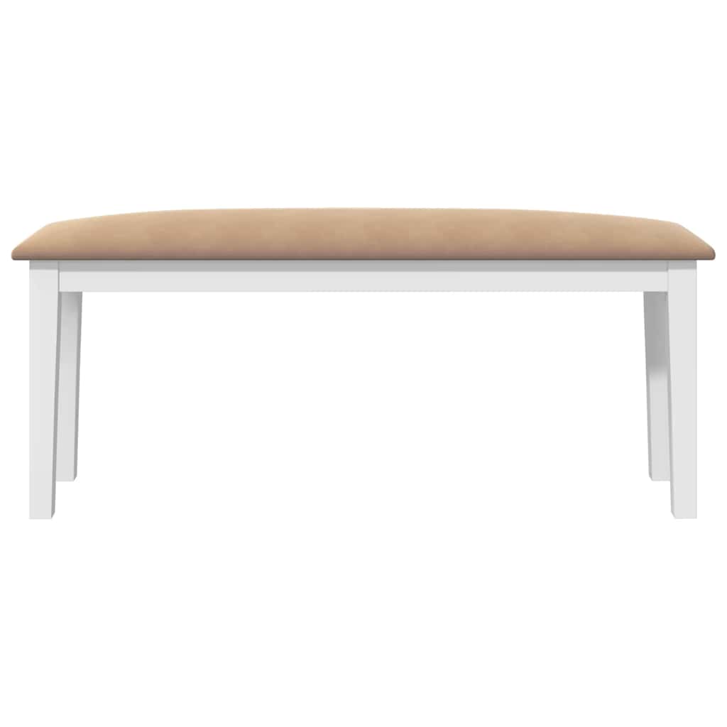 Bank 110 cm massief hout wit rubber
