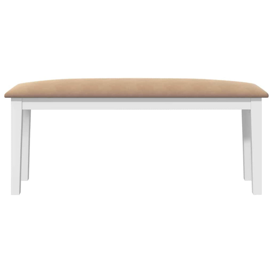 Bank 110 cm massief hout wit rubber