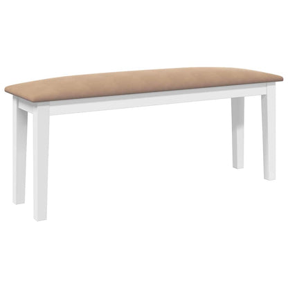 Bank 110 cm massief hout wit rubber