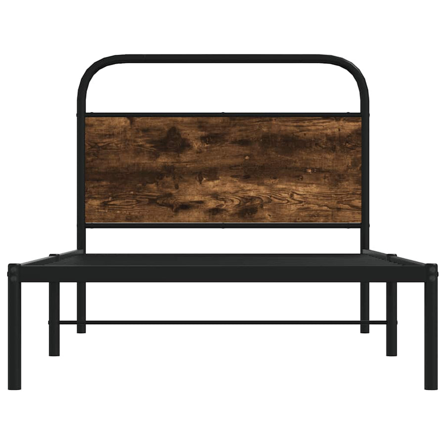 Bedframe zonder matras bewerkt hout gerookt eiken 100x190 cm