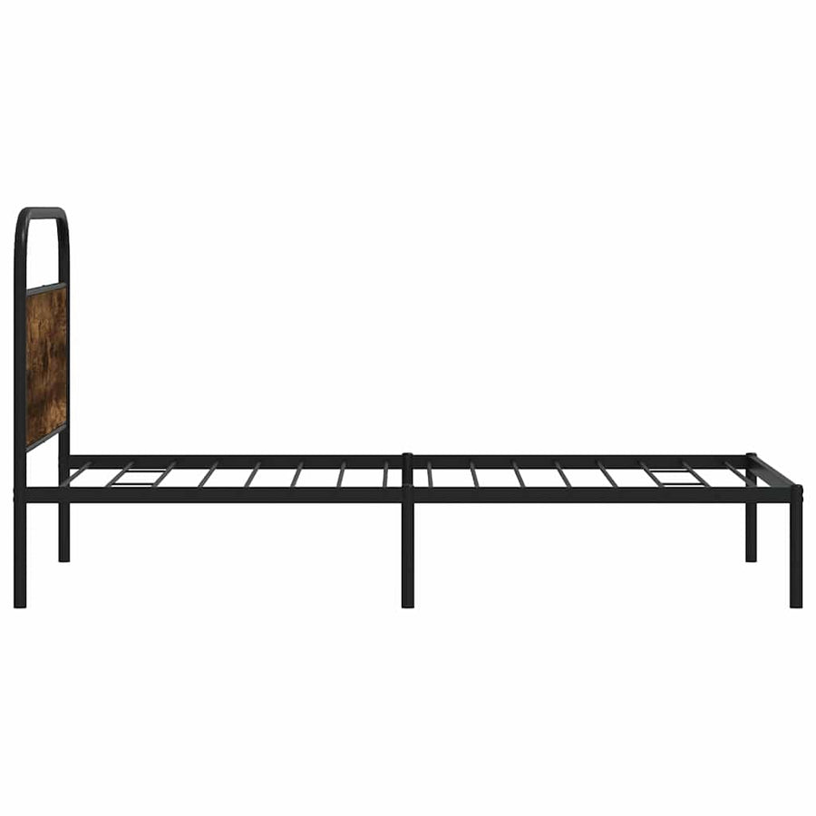 Bedframe zonder matras bewerkt hout gerookt eiken 100x190 cm