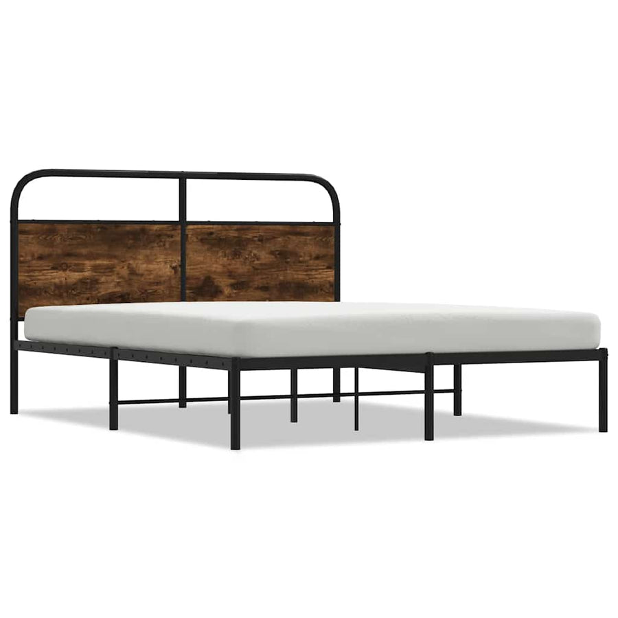 Bedframe zonder matras bewerkt hout gerookt eiken 120x190 cm