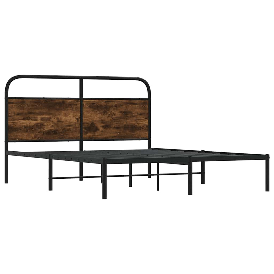 Bedframe zonder matras bewerkt hout gerookt eiken 120x190 cm