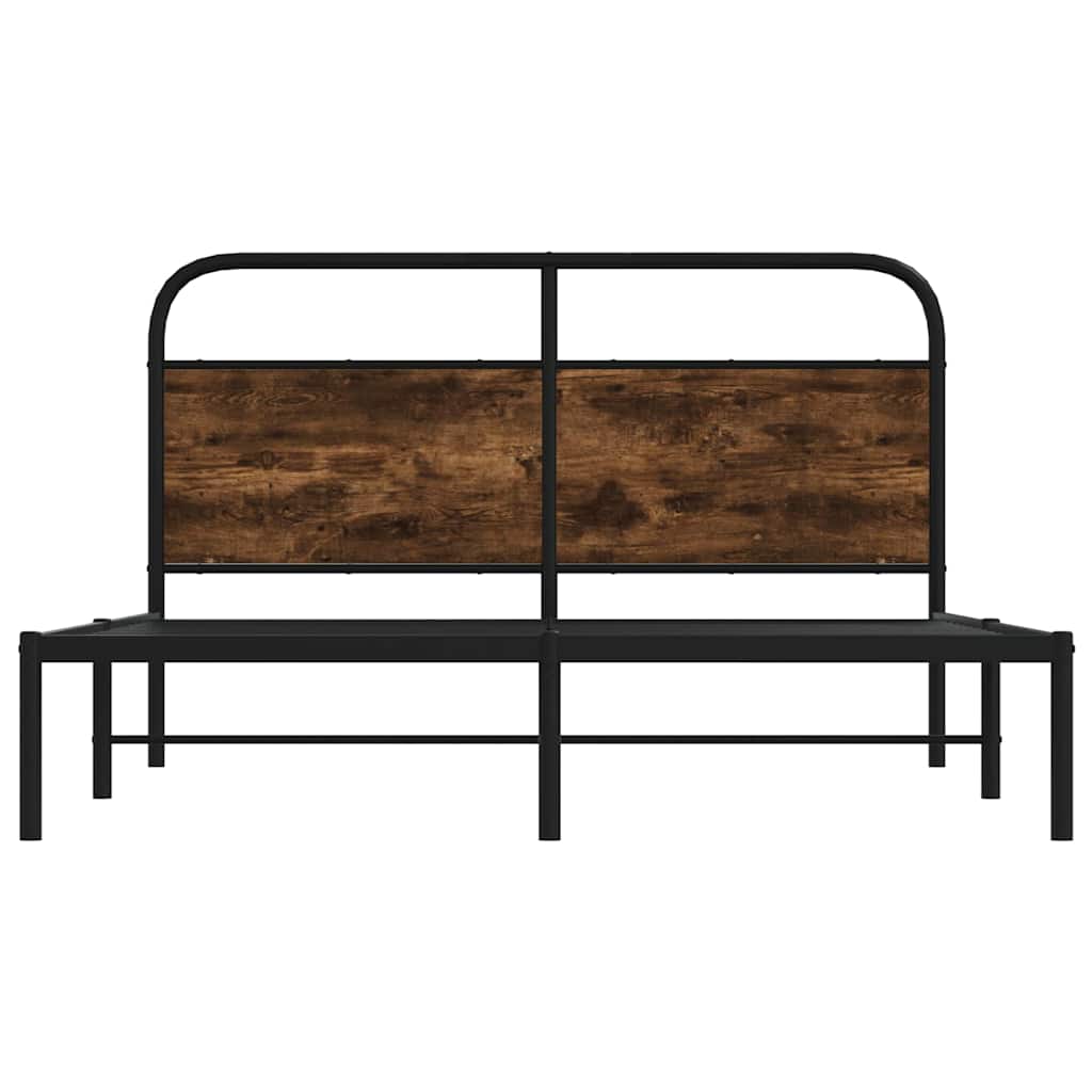 Bedframe zonder matras bewerkt hout gerookt eiken 120x190 cm
