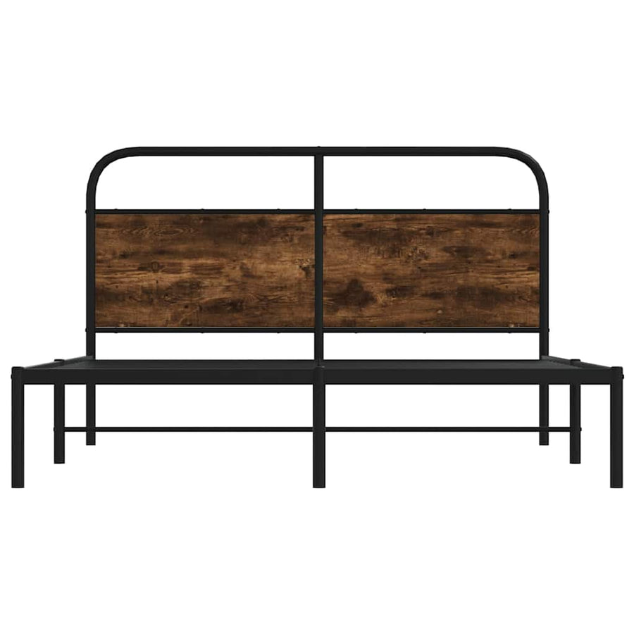 Bedframe zonder matras bewerkt hout gerookt eiken 120x190 cm