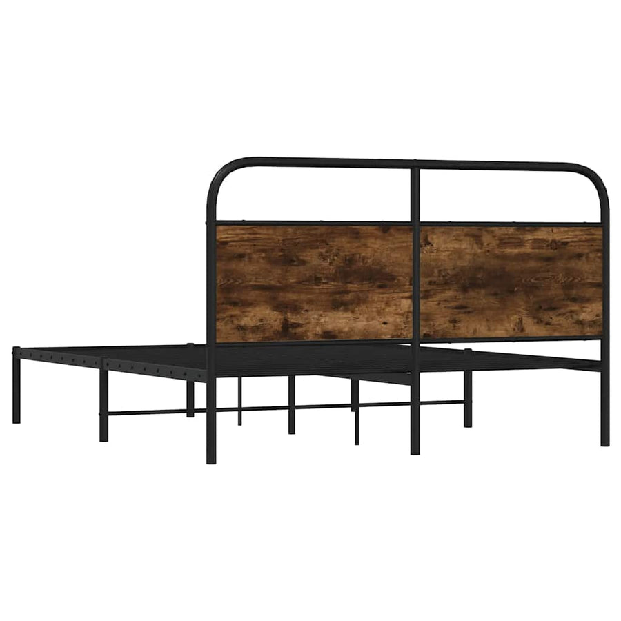 Bedframe zonder matras bewerkt hout gerookt eiken 120x190 cm