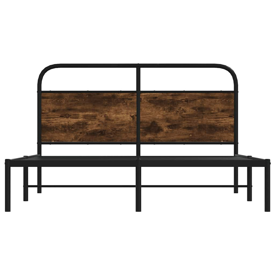 Bedframe zonder matras bewerkt hout gerookt eiken 120x200 cm