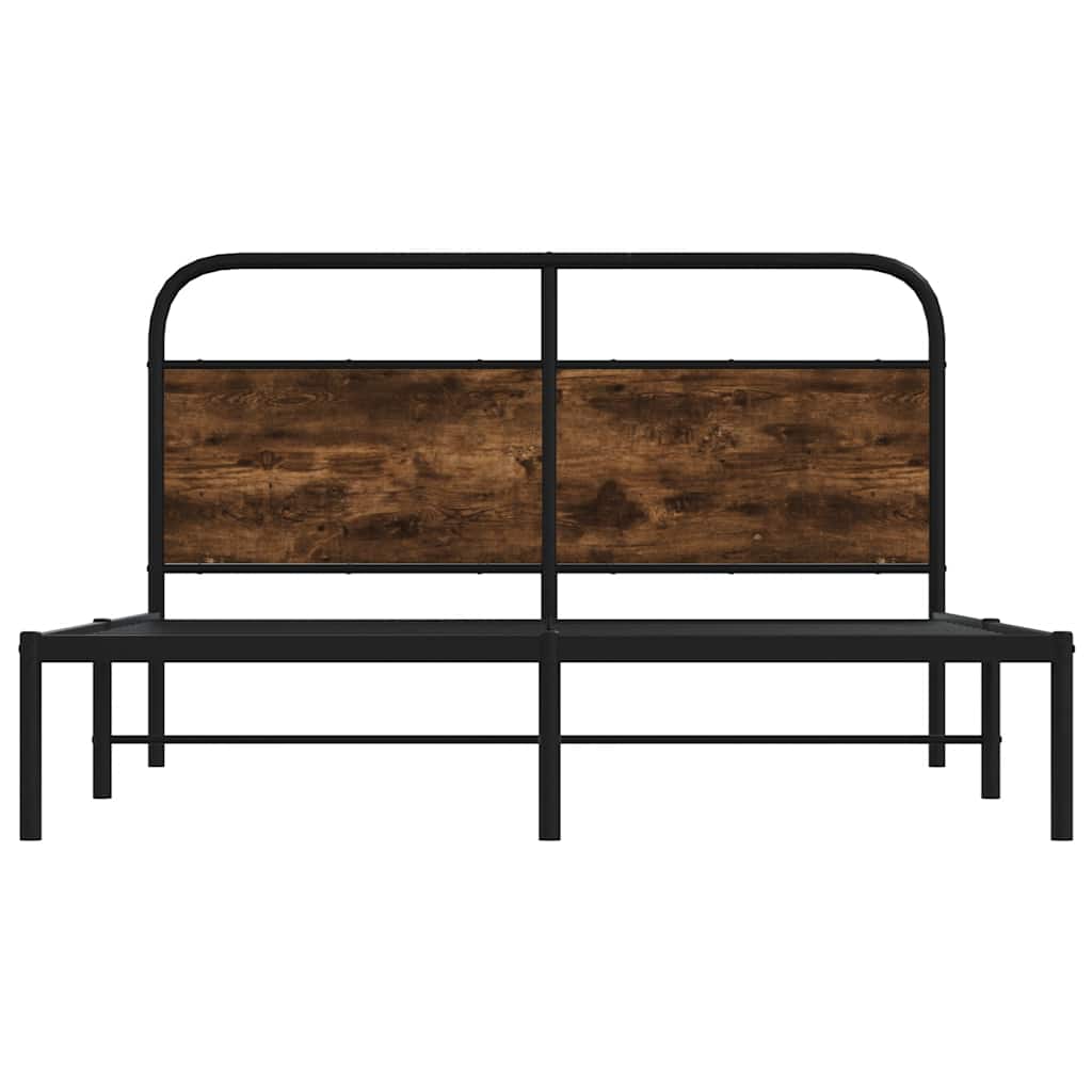 Bedframe zonder matras bewerkt hout gerookt eiken 135x190 cm