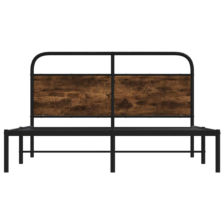 Bedframe zonder matras bewerkt hout gerookt eiken 135x190 cm