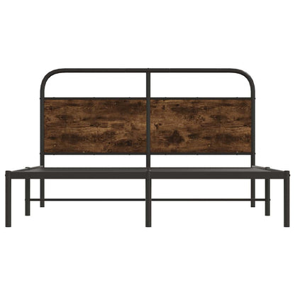 Bedframe zonder matras bewerkt hout gerookt eiken 150x200 cm