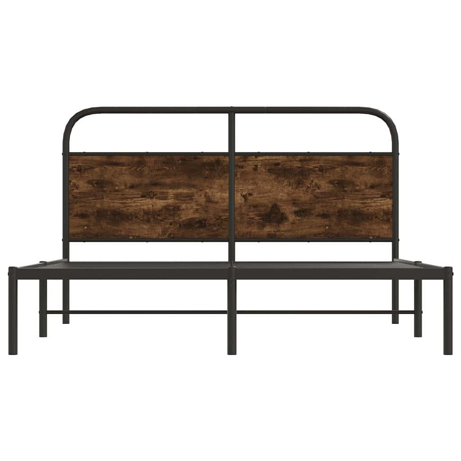 Bedframe zonder matras bewerkt hout gerookt eiken 150x200 cm