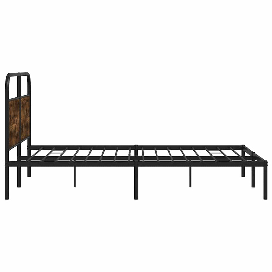 Bedframe zonder matras bewerkt hout gerookt eiken 150x200 cm