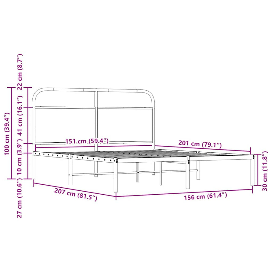 Bedframe zonder matras bewerkt hout gerookt eiken 150x200 cm