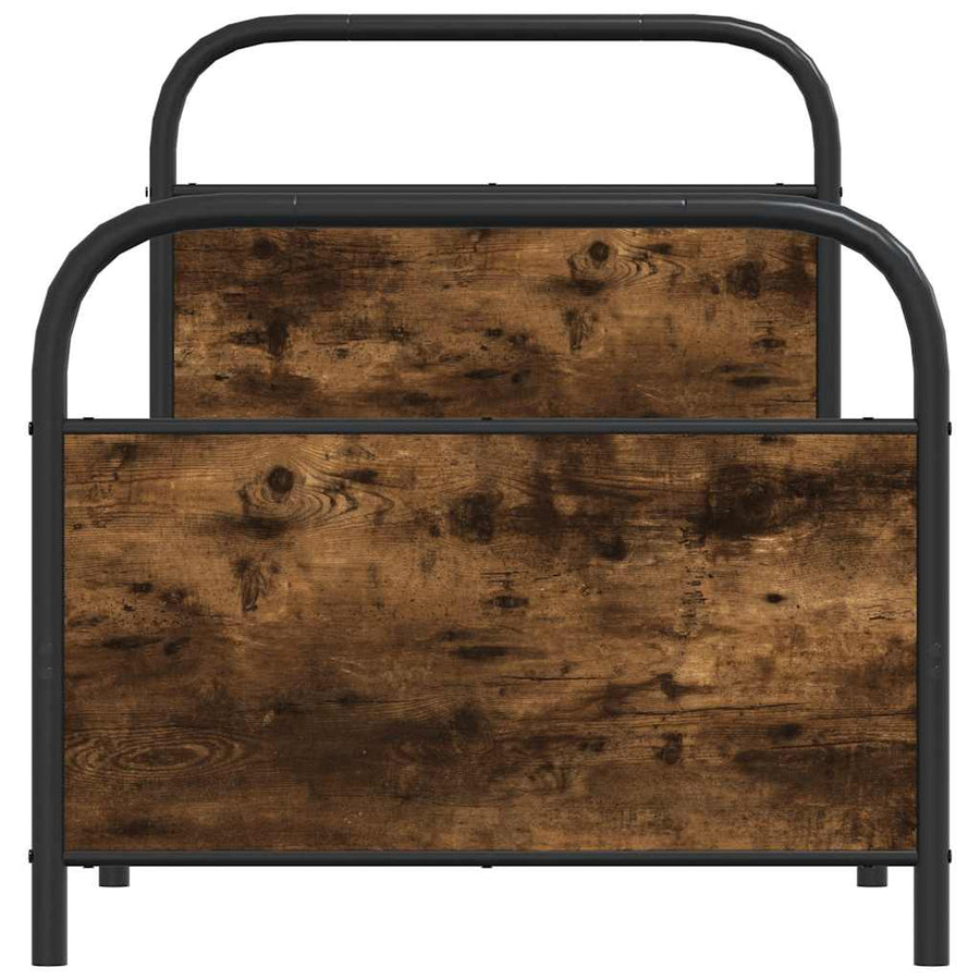 Bedframe zonder matras bewerkt hout gerookt eiken 75x190 cm
