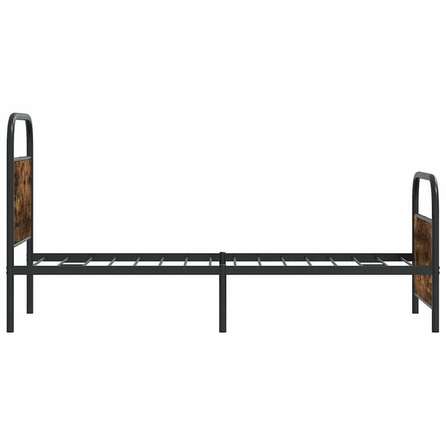 Bedframe zonder matras bewerkt hout gerookt eiken 75x190 cm