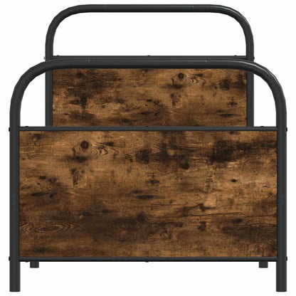 Bedframe zonder matras bewerkt hout gerookt eiken 80x200 cm