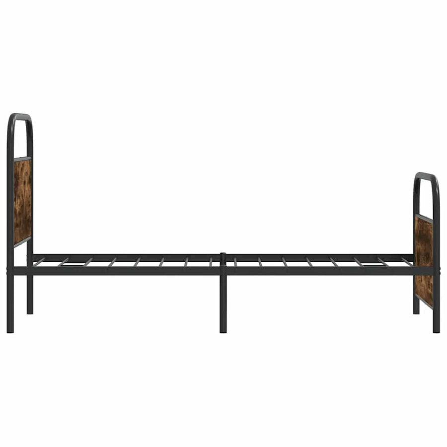 Bedframe zonder matras bewerkt hout gerookt eiken 80x200 cm