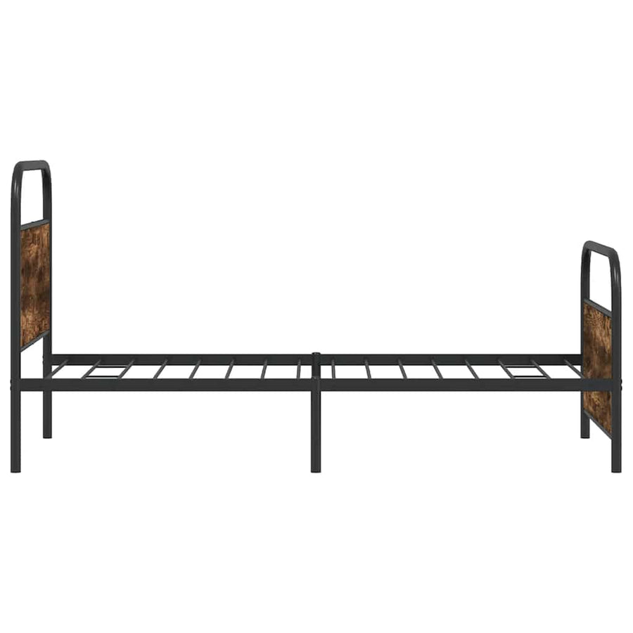 Bedframe zonder matras bewerkt hout gerookt eiken 90x190 cm