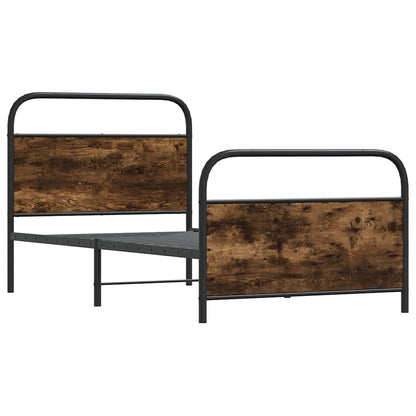 Bedframe zonder matras bewerkt hout gerookt eiken 90x200 cm