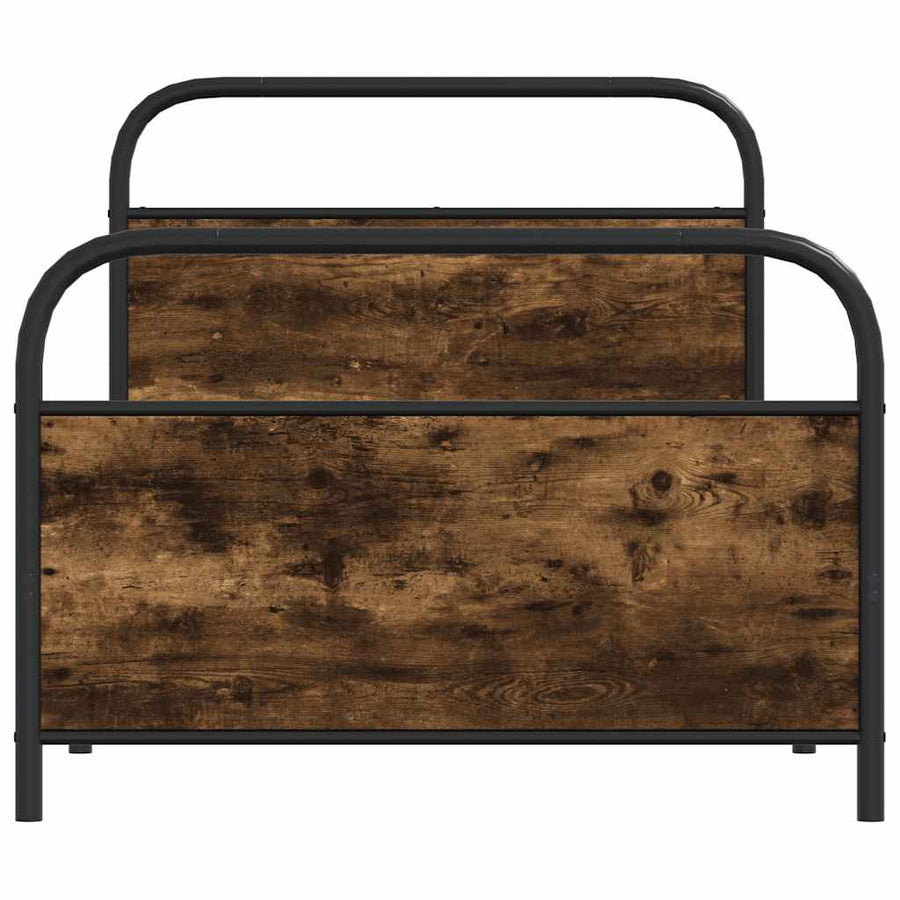 Bedframe zonder matras bewerkt hout gerookt eiken 90x200 cm
